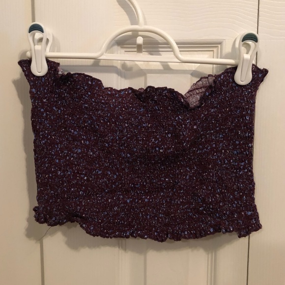 Brandy Melville Purple Smocked Tube Top - Picture 2 of 4